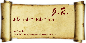 Járó Rózsa névjegykártya