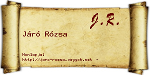 Járó Rózsa névjegykártya