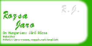 rozsa jaro business card