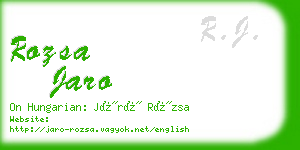rozsa jaro business card
